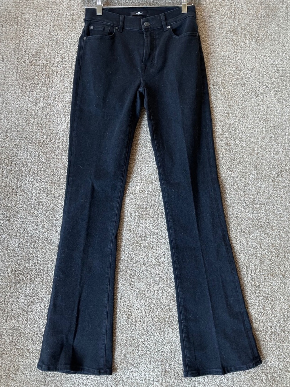 7 For All Mankind Womens Black Bootcut Jeans Size 28